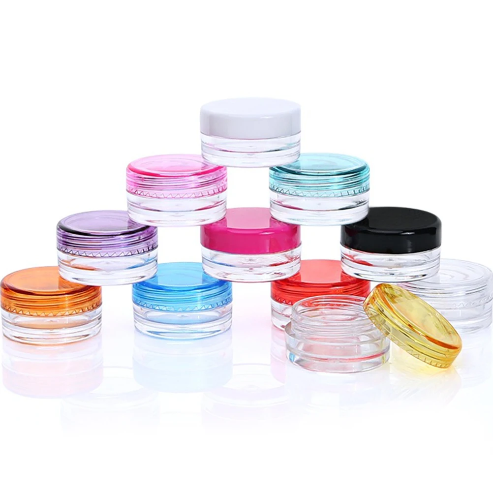 

56pcs Jars Plastic Dispenser Durable Sealed Travel Size Cream Containers Round Pot Bottles Small Storage