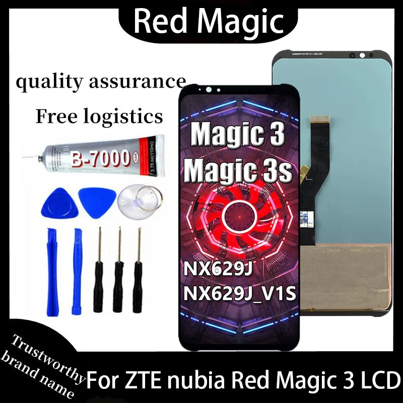 

100%Test For ZTE Nubia Red Magic 3 NX629J LCD Display Touch Screen Digitizer Assembly For ZTE Red Magic 3S NX629J_V1S AMOLED LCD