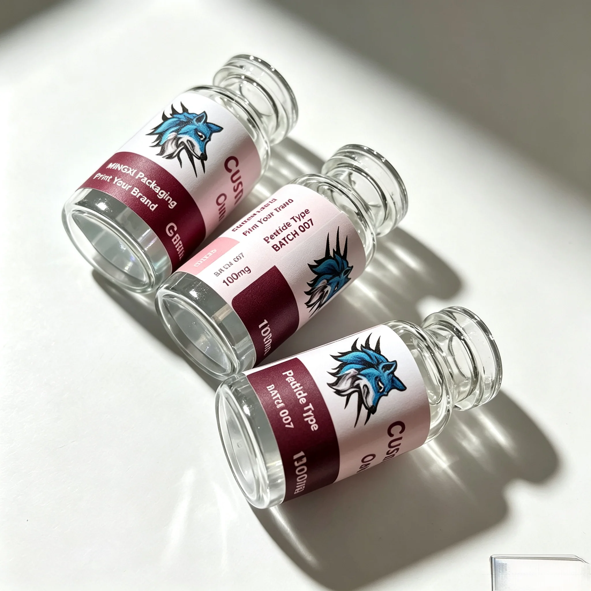 Portable Peptide Glass Vial Stickers 3ml 5ml 10ml Waterproof Vinyl Labels With Free Custom Design Assistance