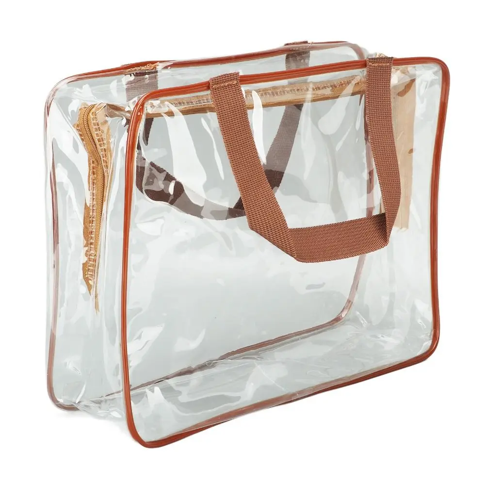 3 Pcs/Set PVC Clear Travel Bags Zipper Closure Handle Straps Transparent Cosmetic Bags Waterproof Travel Toiletry Bag