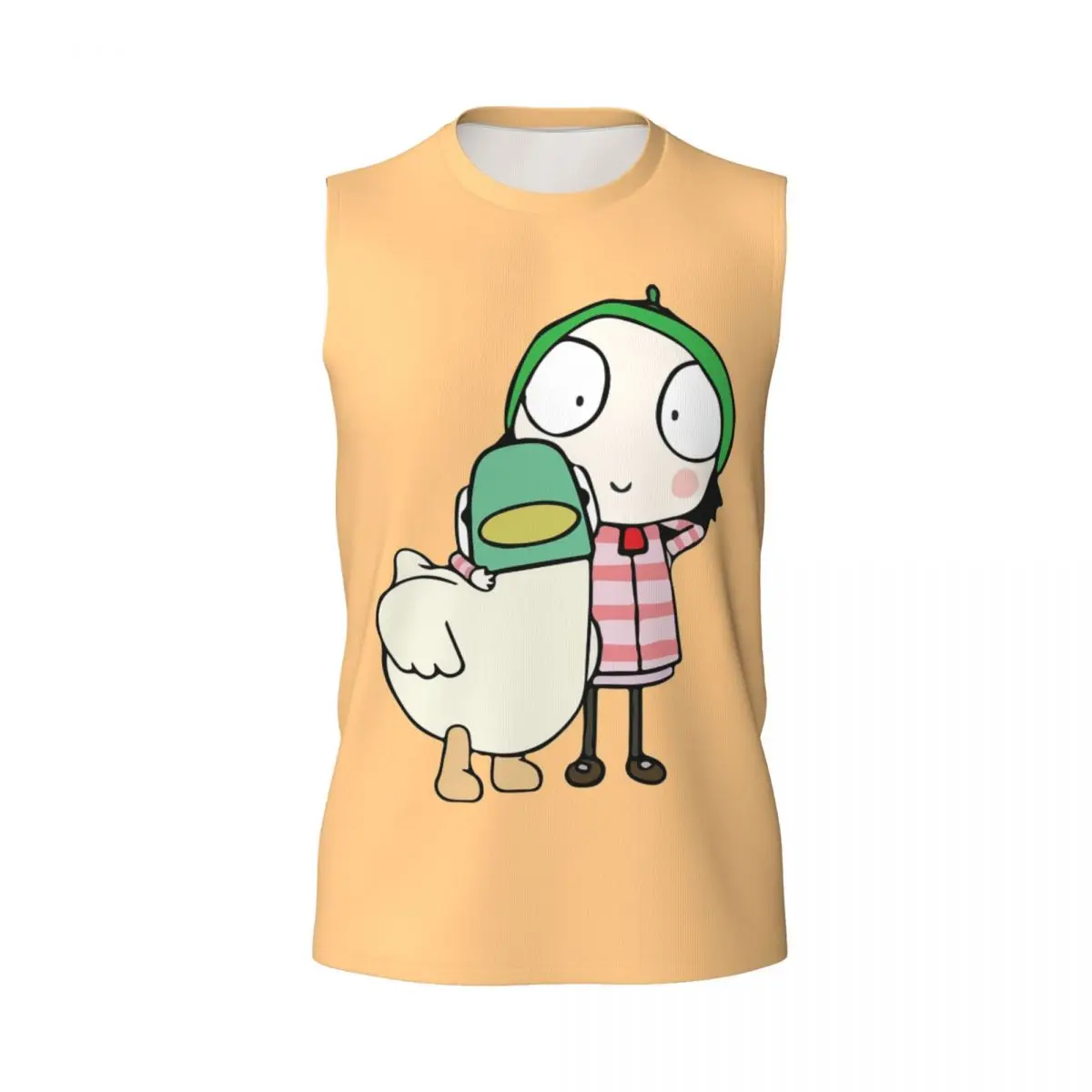 Sarah And Duck Having Fun Men Printed Sleeveless T-shirt Casual Hip Hop Street Style Beach Holiday Tank Tops