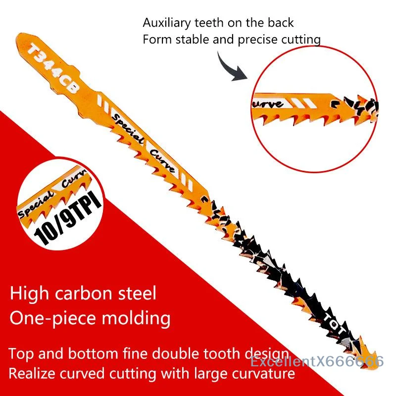 Double-Sided Jigsaw Blades T344CB Industrial Grade Sharp Blades for Efficient Curved Cutting Carpenter Commercial Woodworking