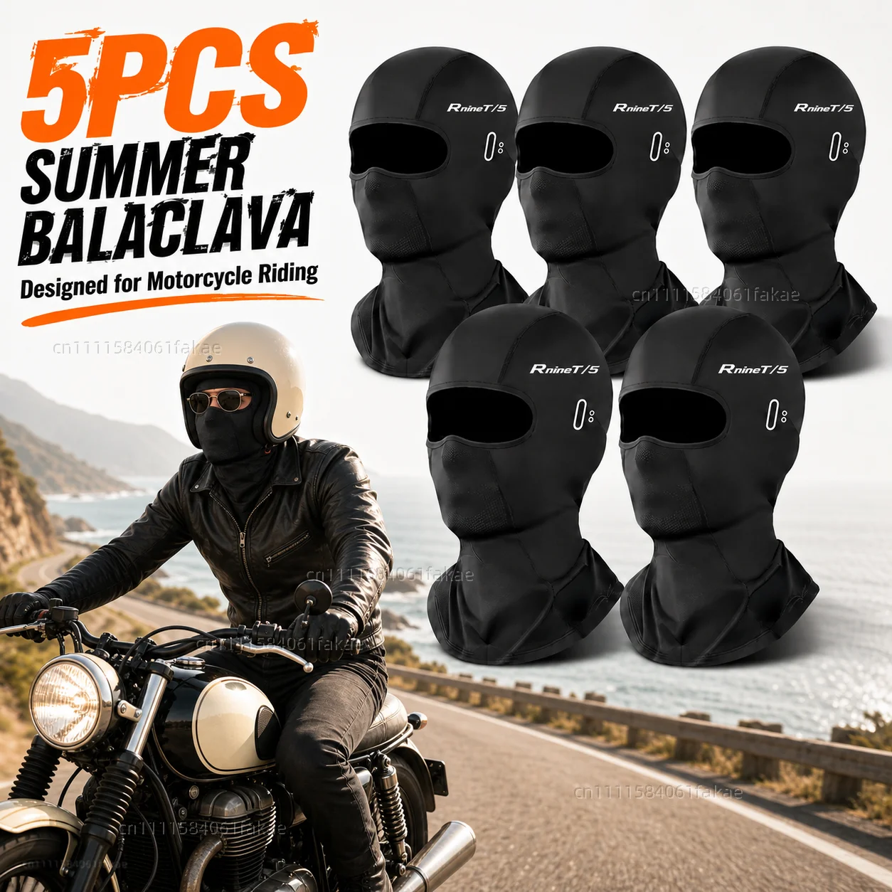 

5PCS Motorcycle Balaclava Summer UV Protection Glasses Face Breathable Hole FOR BMW R nineT /5 2018-2026 Riding Gear Protection