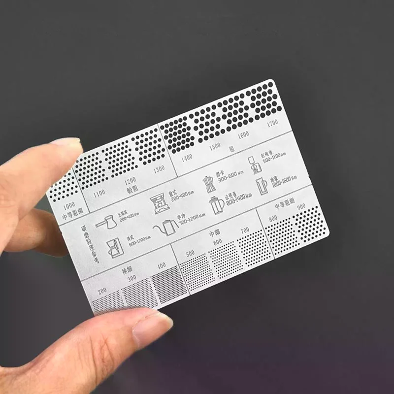Coffee Powder Grinding Thickness Reference Comparison Card, Grinder Grind Size Comparison Scale Chart, Coffee Brewing Accessory