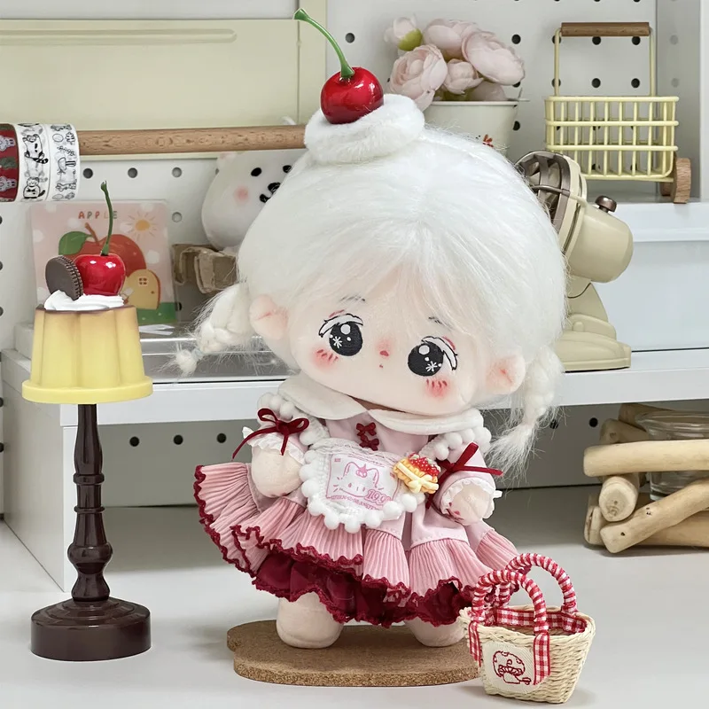20cm Plush Doll Clothes Cherry Cake Sweet Cute Style Costume For Regular Body Stuffed Toy Dress Up Soft Lovely Outfit Accessory view 2