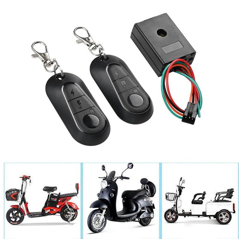 2X E-Bike Alarm System 36V 48V 60V 72V With Dual Switch For Electric Bicycle Motorcycle Scooter Brushless Controller