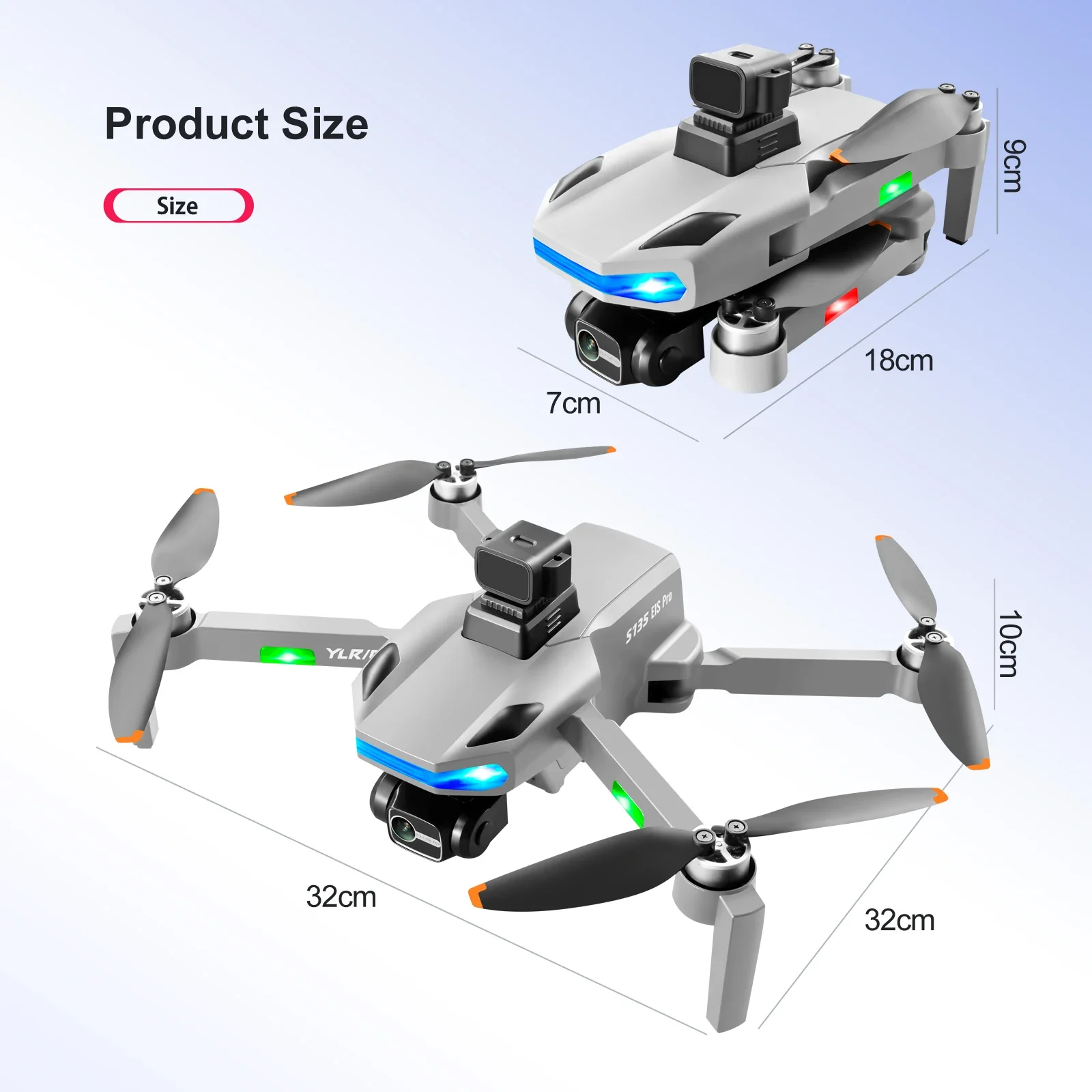 S135 Pro HD Dual Camera Drone, 8K profissões, 5G, FPV, GPS Return, Brushless Motor, Laser 360 °, Evitar obstáculos, RC Quadcopter, 2024