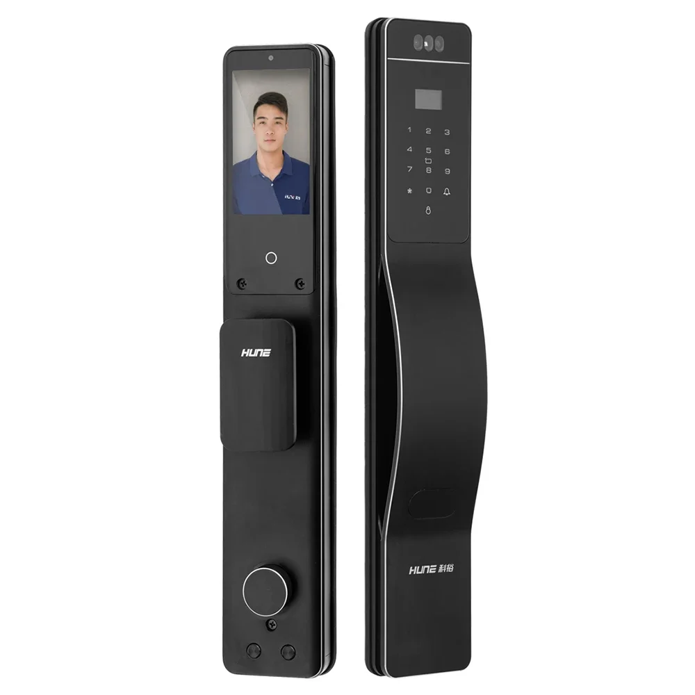 005 HUNE-cerradura electrónica TTLOCK con huella dactilar, WiFi Digital y Bluetooth, cerradura de identificación Facial inteligente, puertas con Tuya