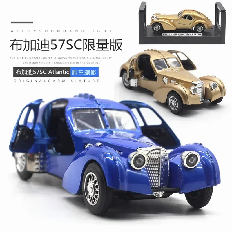 

1:28 Bugatti 57SC Atlantic классический автомобиль моделирование литья под давлением модель автомобиля из металлического сплава детские игрушки коллекция подарков