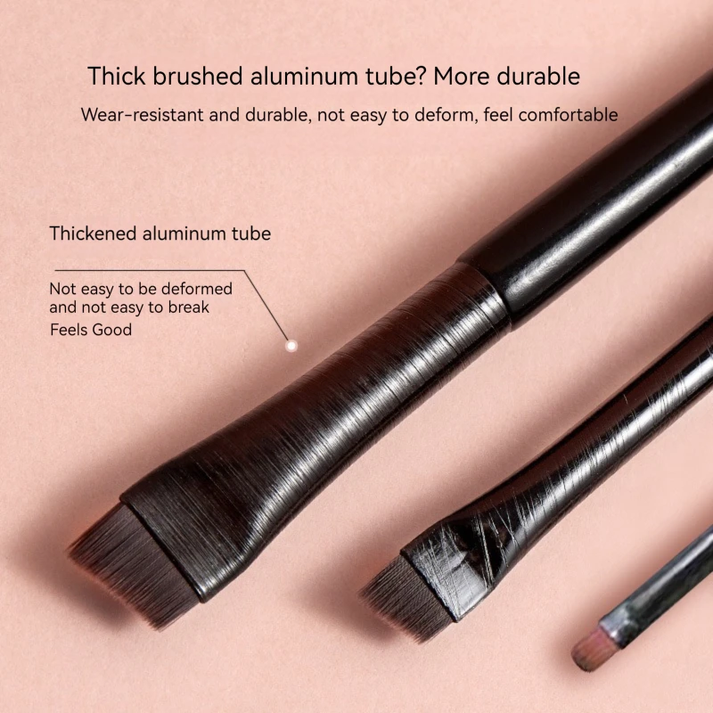 Super Soft Fiber Eyeliner Brush, Sobrancelha Contorno, Aderência Confortável, Aplicação Maquiagem Natural, 3Pcs