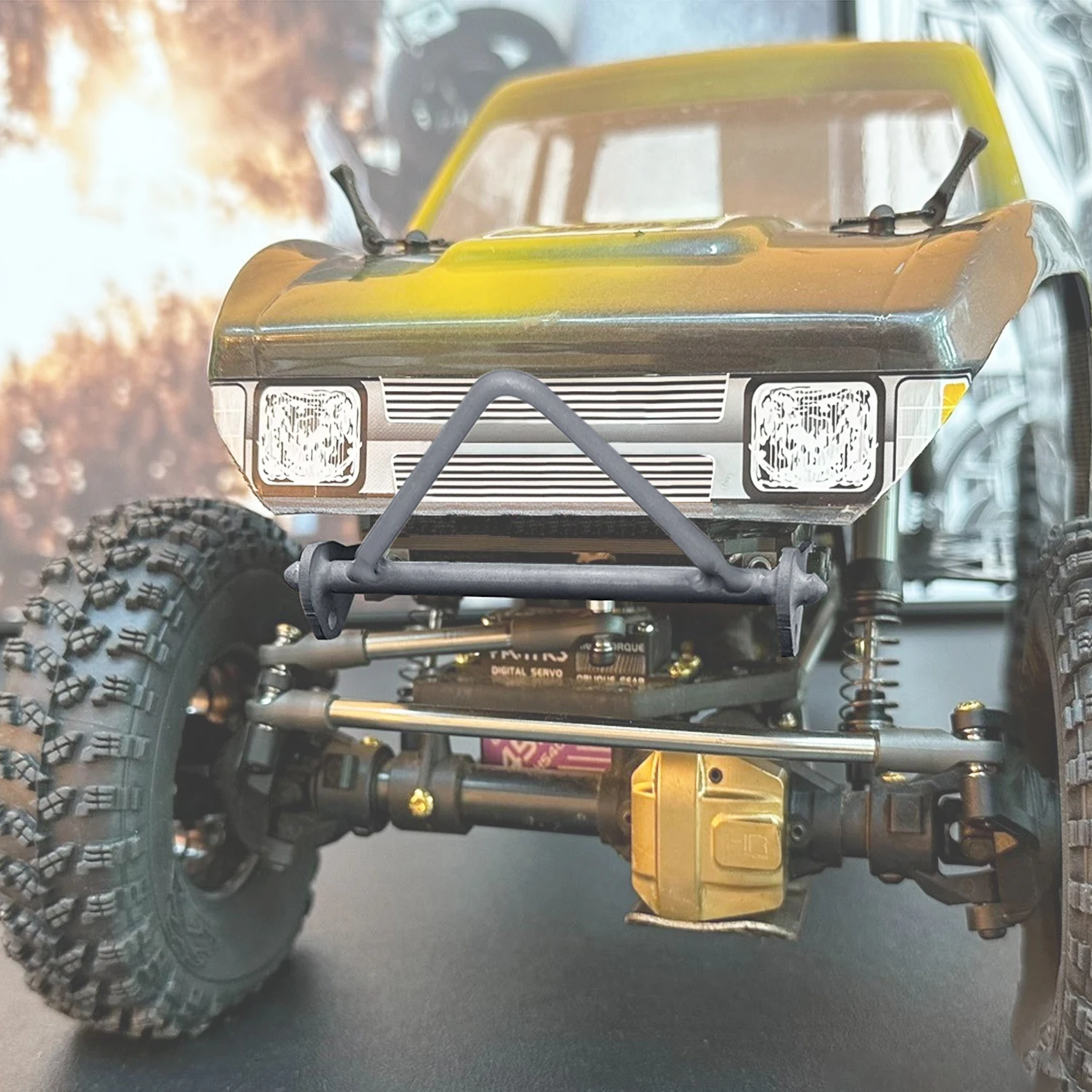 Titanium Alloy Front Bumper Bull Bars For 1/10 RC Crawler Chassis LCG Vanquish F10 VS4-10 Phoenix Hand Welding Upgrade Parts