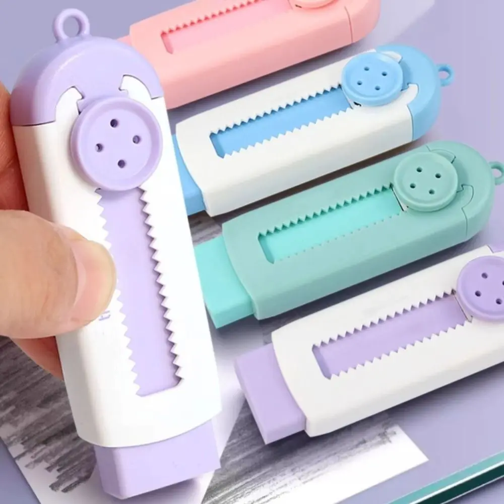 With 4 Refills Push-pull Eraser No Debris Without Leaving Marks Pencil Erasers Refillable Sliding Rubber Eraser