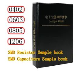 SMT Chip Resistor Variedade Kit, SMD Capacitores Sample Book, 0402, 0603, 0805, 1206, 1%