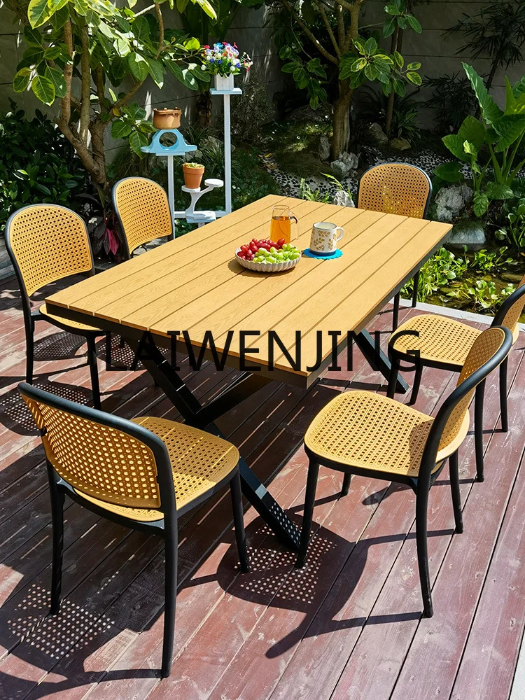 Outdoor Courtyard Garden Waterproof Moisture-Proof Outdoor Leisure Terrace Yard Villa Plastic Wood Table and Chair Cover