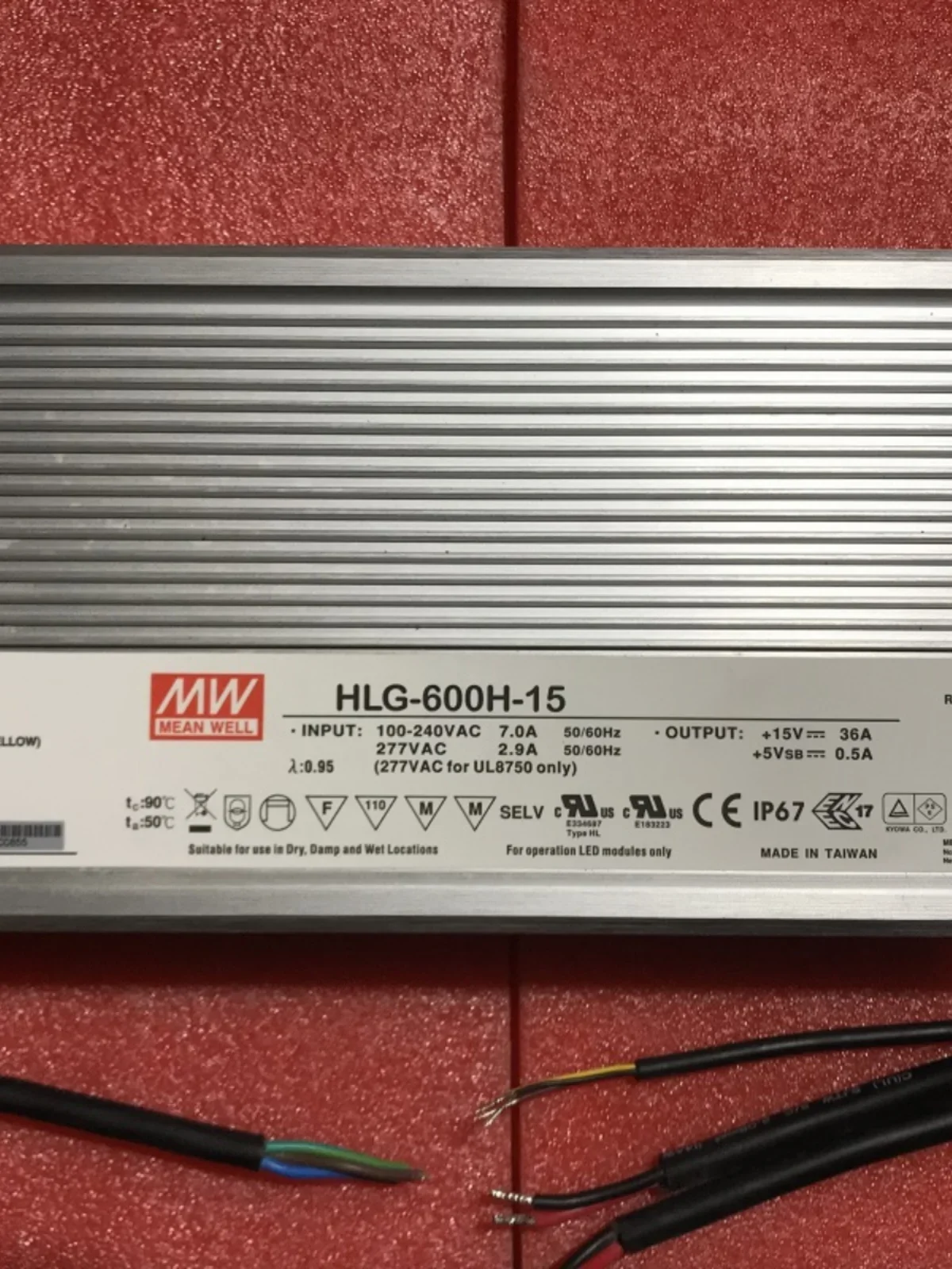 Mingwei LED Switching Power Supply HLG-600H-12V/15V/20V/24V/30V/36V/42V/48V/54V