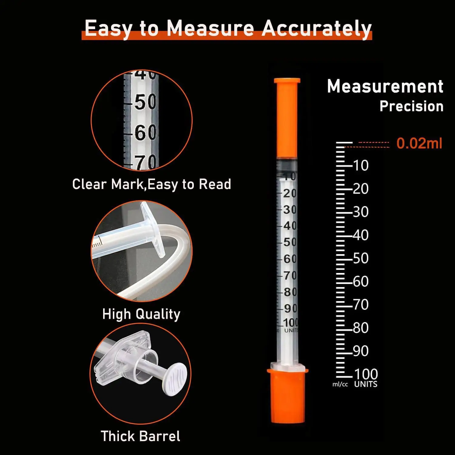 100Pcs 1ml 1cc insulin Syringe With Needle 30G 5/16 Inch Disopable Sterile individually Packed for Animal Pets Farm Use