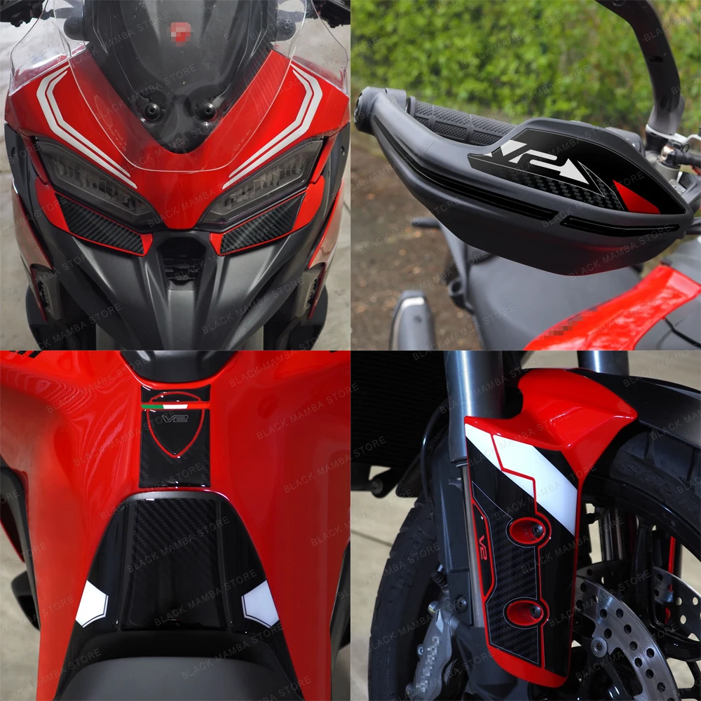 ملحقات الدراجة النارية Multistrada V2 V2s ثلاثية الأبعاد من راتنجات الايبوكسي ملصق حماية لـ Ducati Multistrada V2 V2s 2025