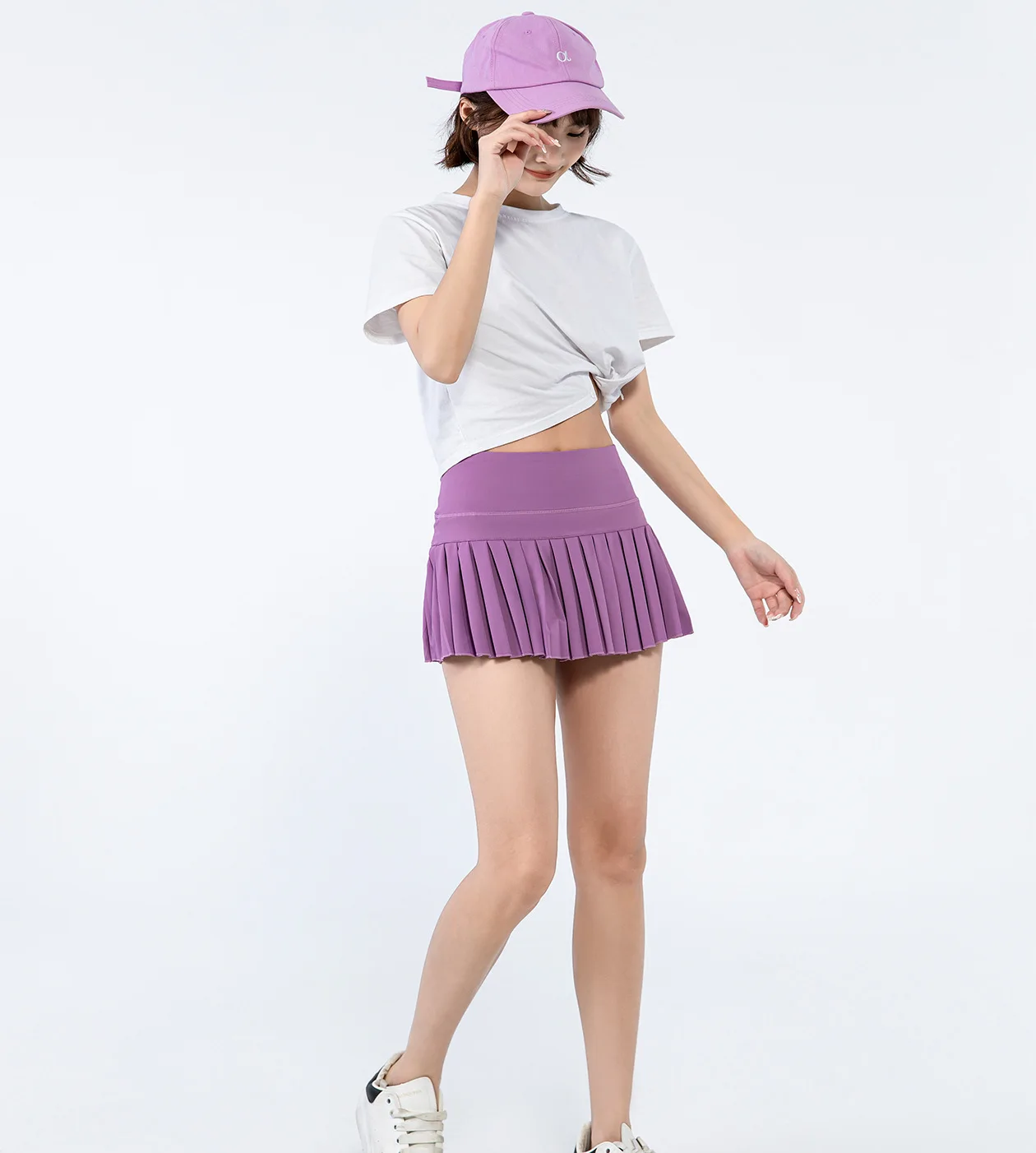 Modische Sommersport-Shorts für Damen, Faltenrock, blendfrei, kurzer Rock, Laufen, Outdoor-Fitness, atmungsaktiver Tennisrock – Detail 11