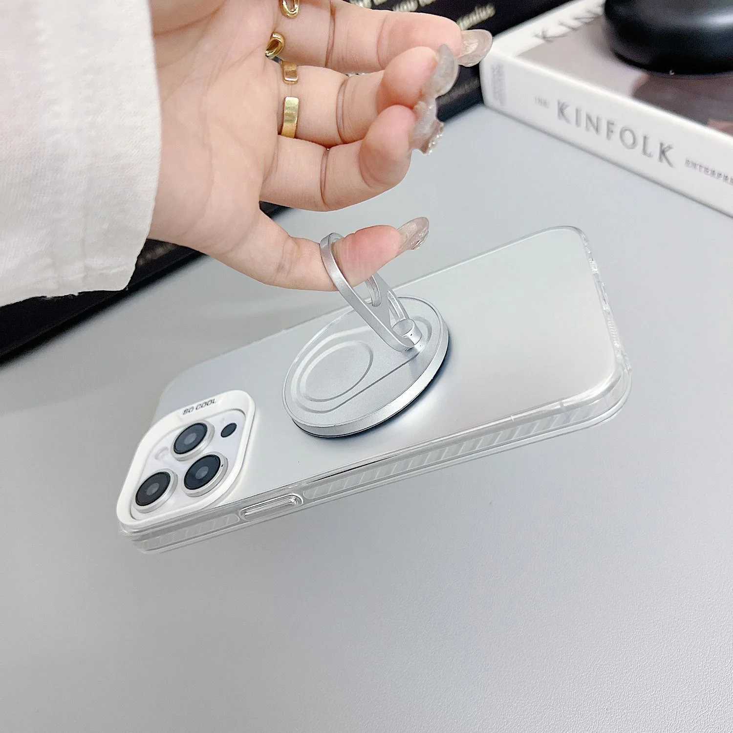 For Magsafe Magnetic Zip Top Can 1Pcs Strong Suction Rotating 360 Wall Stickers Everywhere Folding Ring Phone Holder Alloy Porta