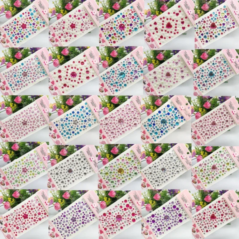 ملصقات جديدة على الوجه حجر الراين ماكياج مشرق الوجه الفن ملصق الأطفال المؤقتة الوشم حجر الراين لمكياج ستراس #2