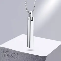 Vnox Men Necklaces, 3D Vertical Bar Pendant with Box Chain, Simple Classic Geometric Stainless Steel Male Collar Jewelry