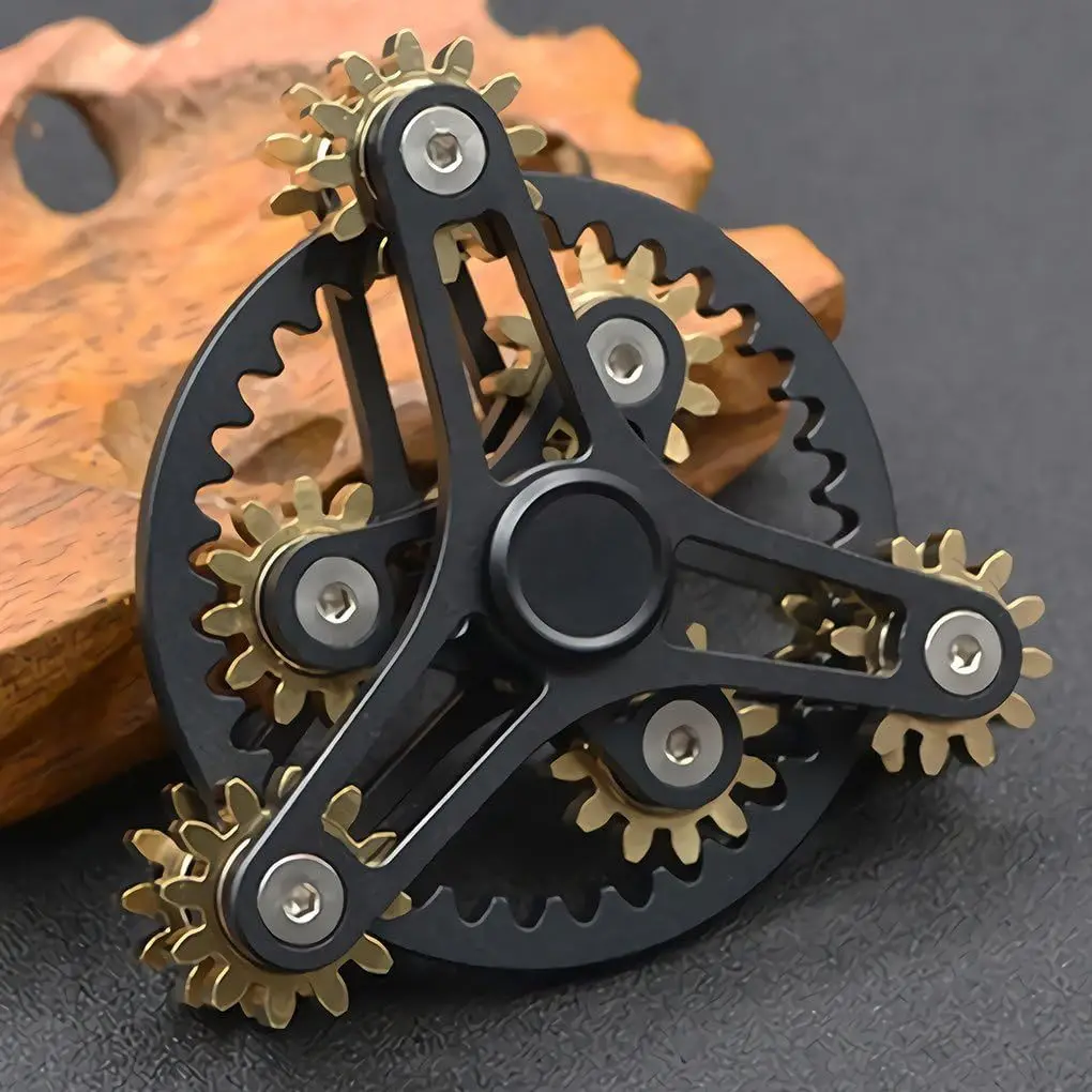 النحاس النقي تململ سبينر التروس الربط تململ الدوران لعبة معدنية لتقوم بها بنفسك اليد سبينر يدور وقت طويل EDC التركيز التأمل كسر سيئة Ha #1