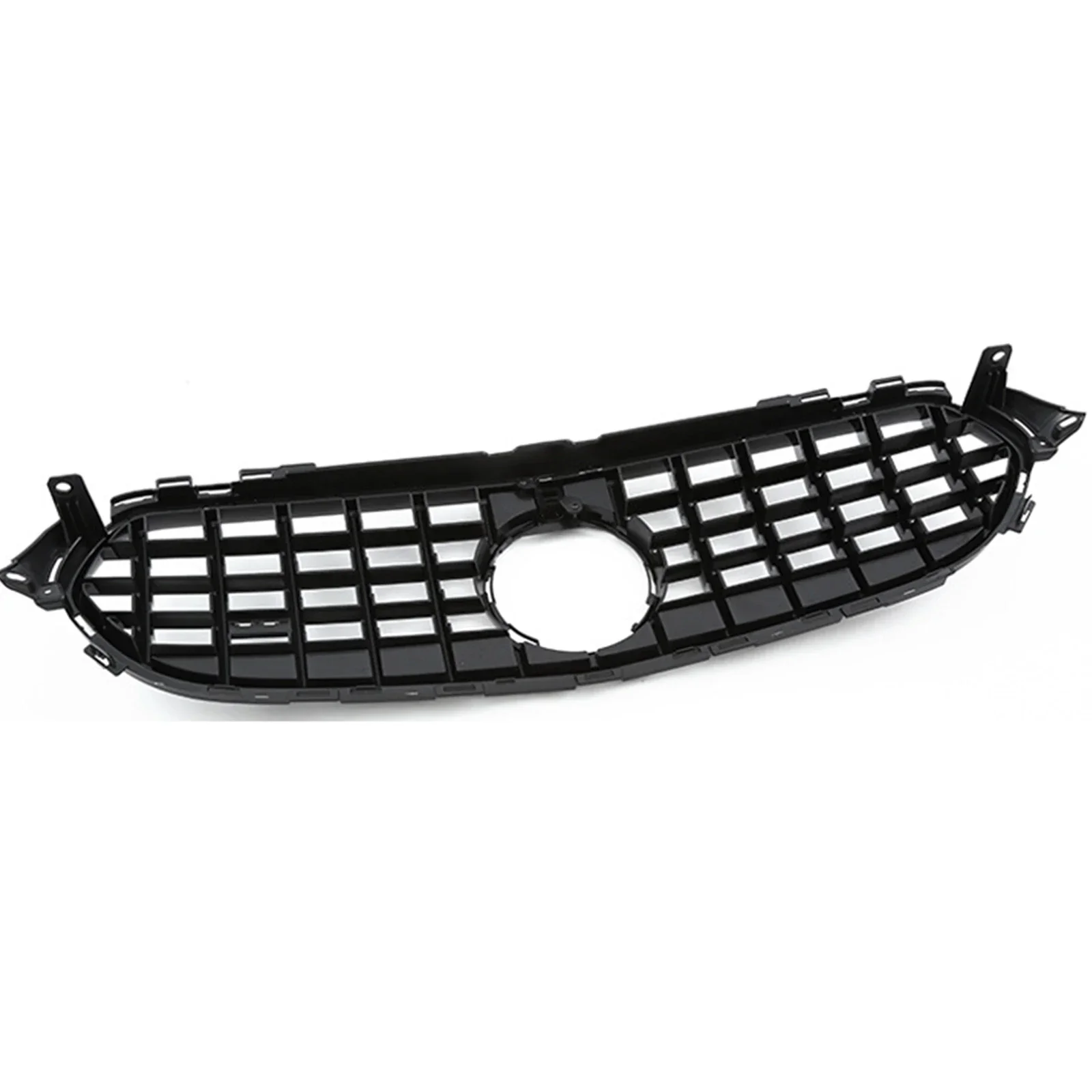 New！ Front Grille For Mercedes Benz E Class W213 2021-2022 GT Style Silver Car Upper Bumper Hood Mesh Racing Grill Grid W/Camera