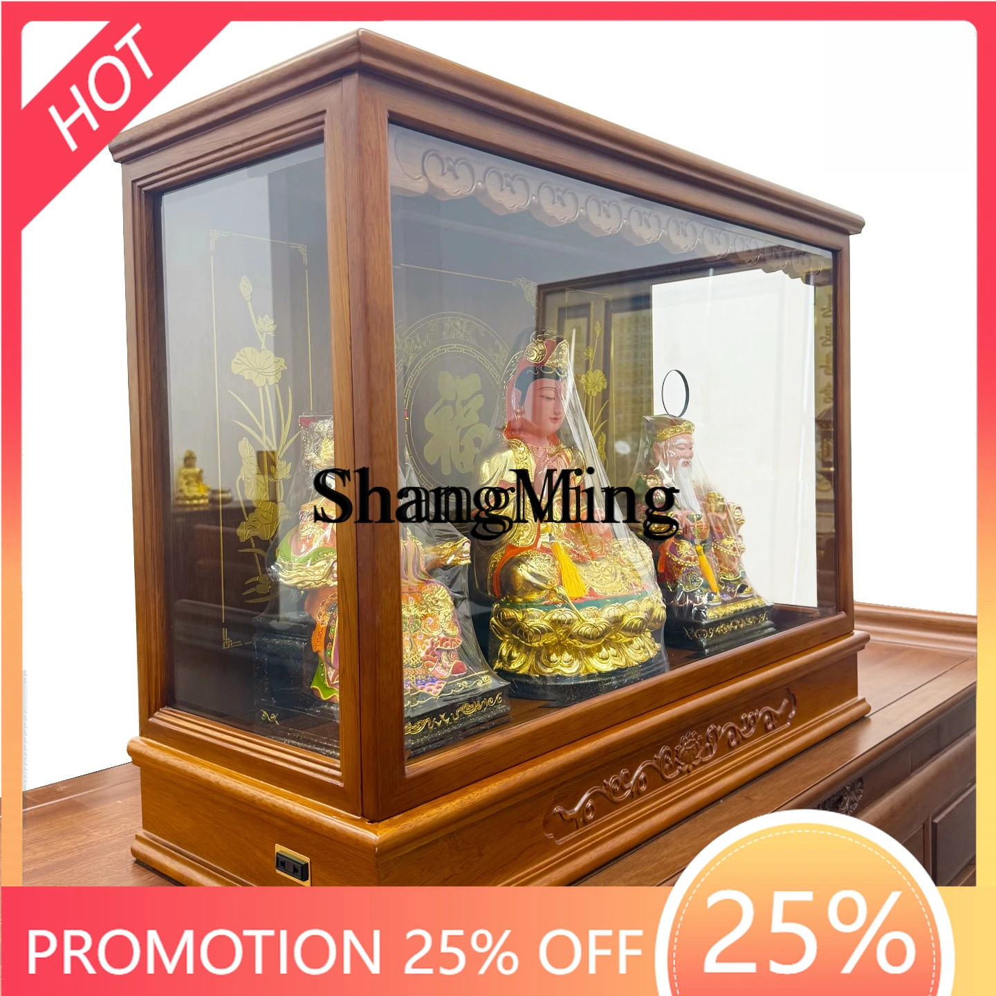 

SM New Chinese Buddhist Hall Offers Glass Shrine Guanyin Bodhisattva Home Modern Light Luxury Small