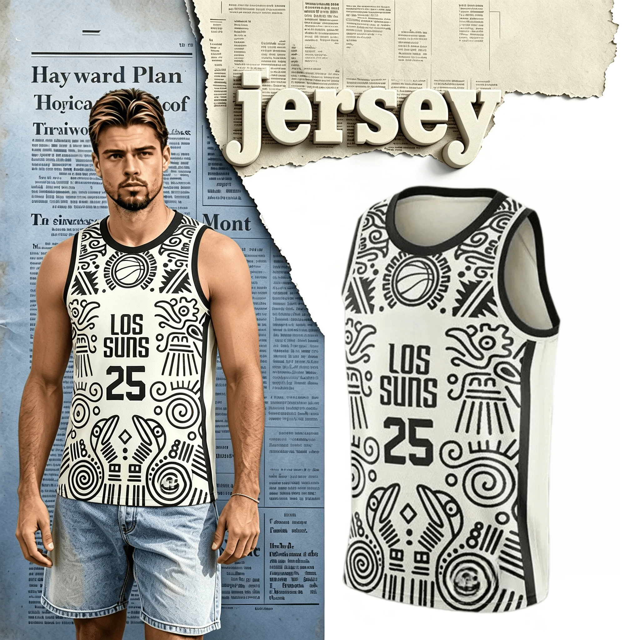 Wine Red No. 31 Basketball Suit, Platinum Double Embellished Sleeveless Mesh Sports Vest, Classic Team Fan Basketball Suit Tops