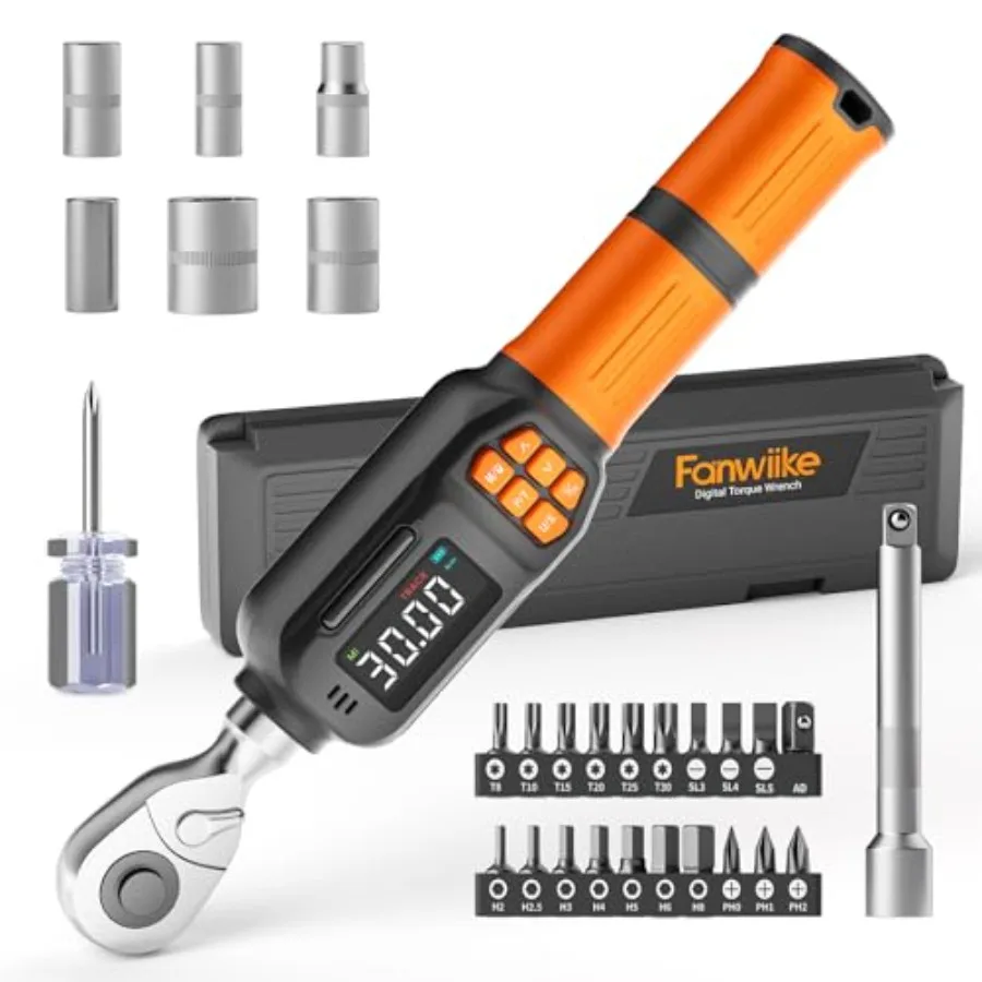 

Цифровой динамометрический ключ 1.1-22.1 фут-фунт/1.5-30 Нм, привод 1/4 дюйма, электронный, с зуммером и ЖК-дисплеем