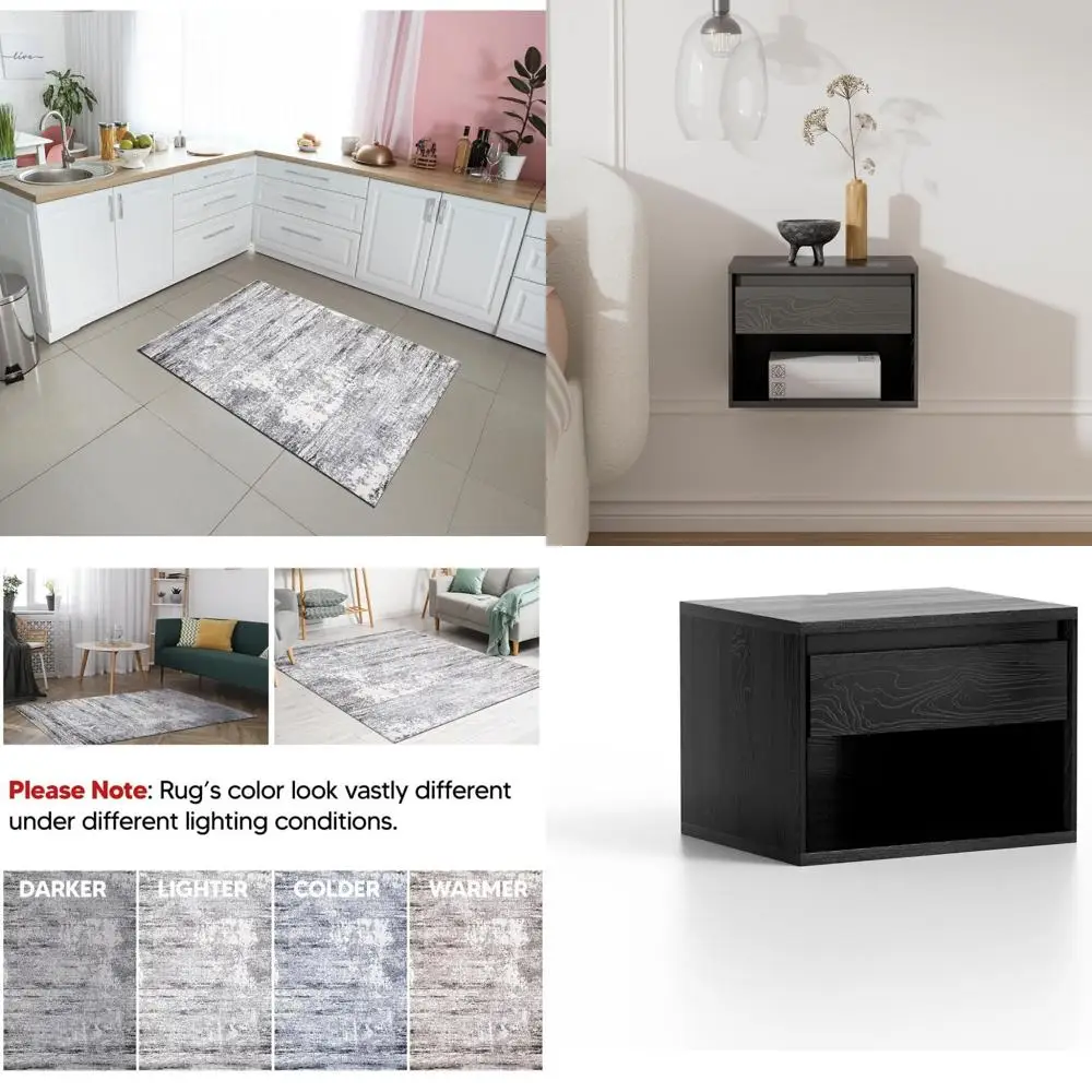 

Abstract Area Rugs 3x5 for Kitchen, Living Room, Bedroom, Dining Room, Entryway - Non-Shedding, Durable Design