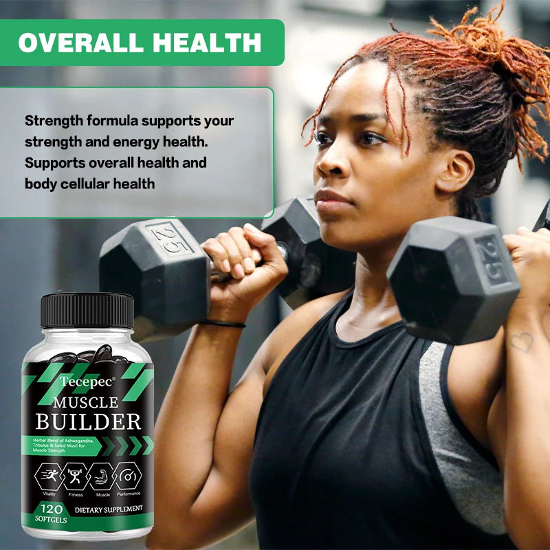 Muscle Builder Capsules - Contains A Blend of Ashwagandha and Ginkgo Biloba To Boost Muscle, Strength, Stamina and Immune Health