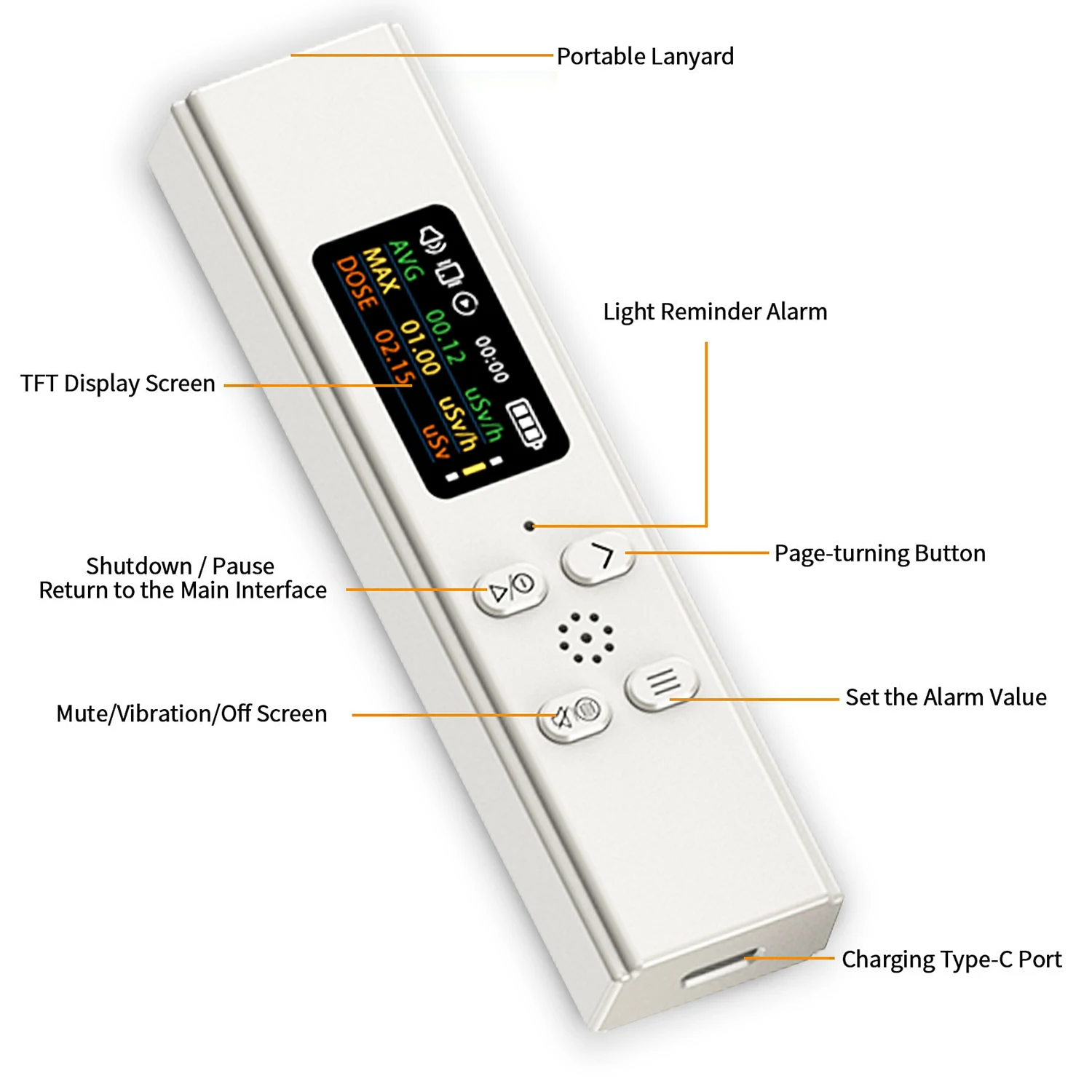 T50 High Precision Nuclear Radiation Detector Geiger Counter X-ray γ-ray β-ray Radioactivity Tester Waste Water Detector Tool