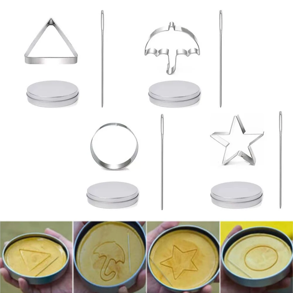 Korean Dalgona Sugar Candy Cutters Set Metal Cookie Cutters Umbrella Star Triangle Sugar Mould Baking Candy Desserts Tools Kit