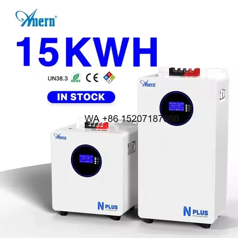 Wmwmnu for Anern 15kwh Lithium Battery 200ah 48v Solar Wall Mount Solar Lithium Battery 24v Green Lithium Battery 51.2v 300ah