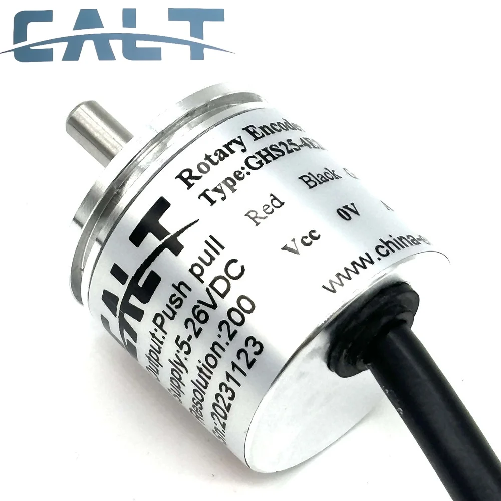 CALT ABZ signals GHS25 4mm Solid Shaft Encoder 100/200/400/500/1000ppr Push Pull 5-26V Optical Encoder