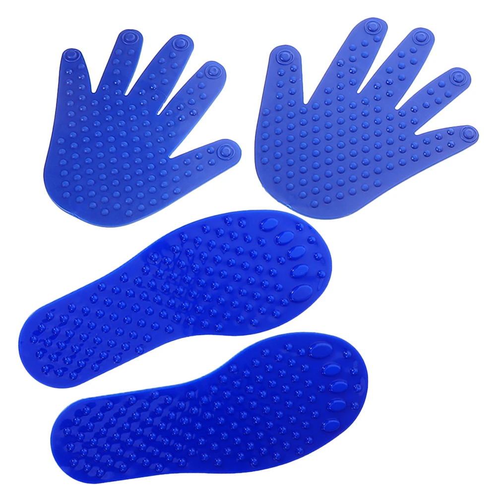 

2 Pairs Sensory Training Equipment PVC Foot Shape Floor Markers Kids Adults Development Coordination Durable Material Fitness