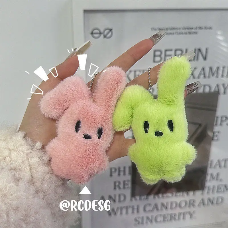 Hot Style Stuffed Animals Plush Pink Green Long Eared Rabbit Pendant Girl Heart Super Cute Keychain Exquisite Gift for Friend