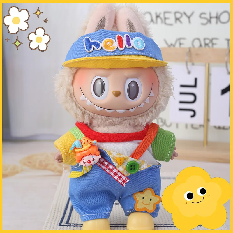 

Для Labubu 17 см, одежда для кукол, костюмы клоуна и официанта, милая одежда с персонажами, аксессуары для кукол с героями мультфильмов, одежда, платье
