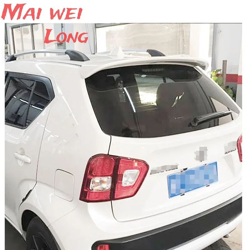 For SUZUKI Ignis Spoiler 2016-2018 ABS Plastic Unpainted Primer Color Rear Trunk Boot Wing Spoiler Car Styling