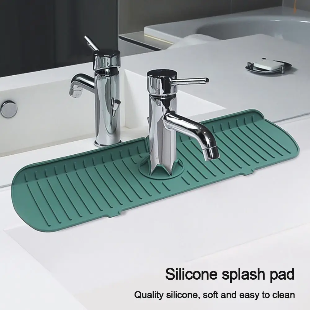 Durable Kitchen Water Catcher Bathroom Sink Splash Guard Faucet Mat Draining Pad Countertop Protector