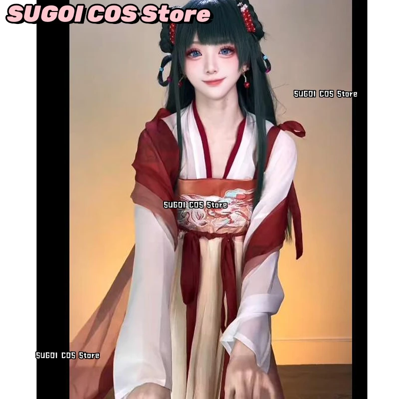 Costume de cosplay abSS^Mao Mao Maomao The Apothecary Diaries S2, costume rouge, perruque, tenue traditionnelle ancienne Hanfu Sanfen