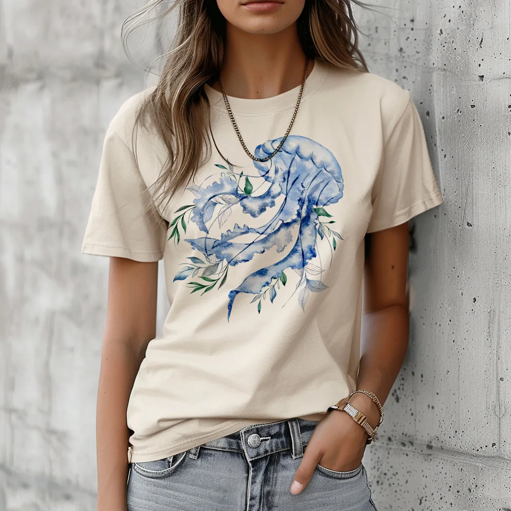 Jellyfish tshirt women Y2K Japanese top female streetwear anime harajuku clothing