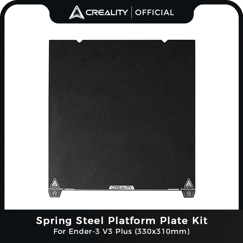 

Creality Ender-3 V3 Plus Build Plate Spring Steel Platform Plate Kit 330×310×2mm Bed Sheet 3D Printer Accessories