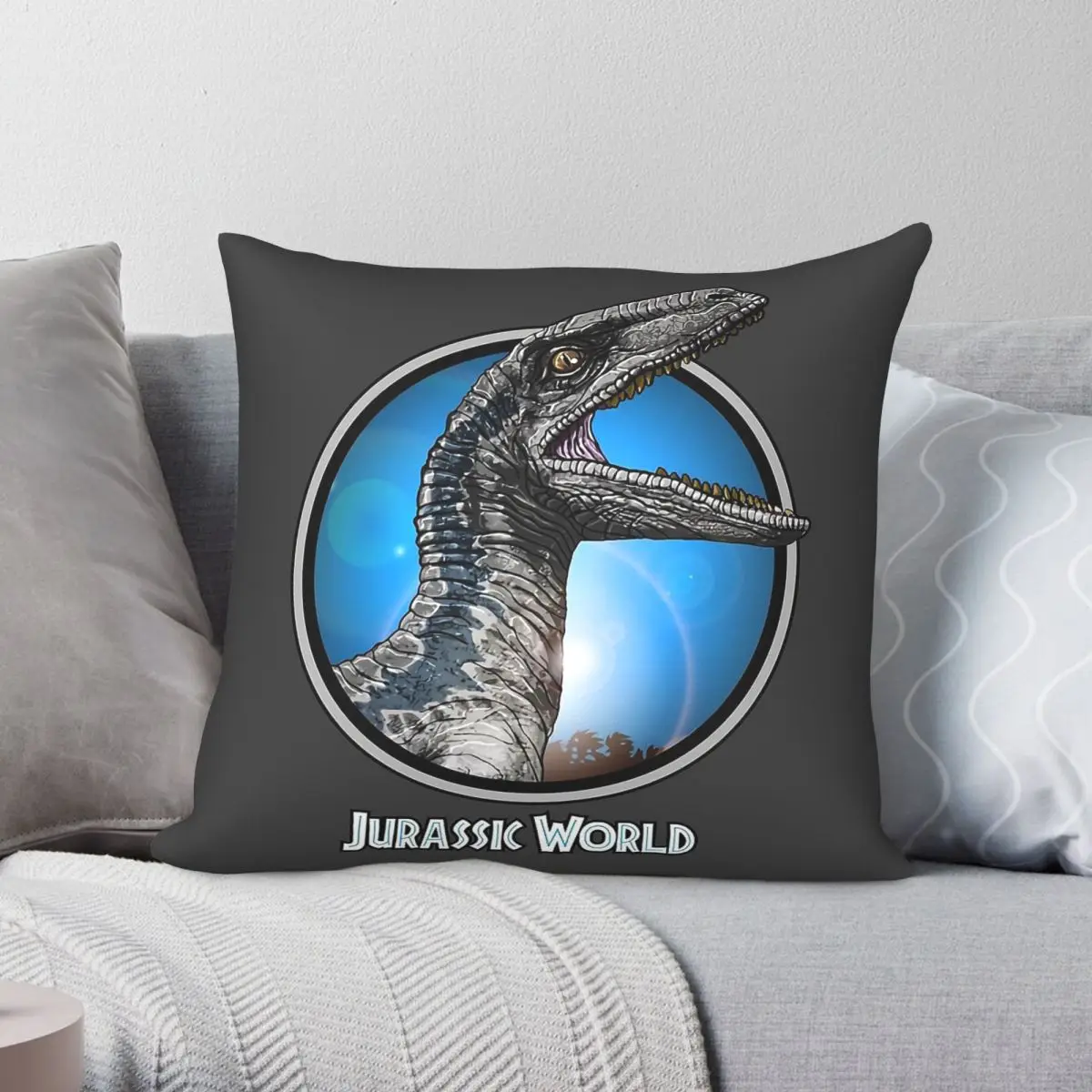 Jurrassix Park Velociraptor Raptor Square Pillowcase Polyester Linen Velvet Creative Decor Throw Pillow Sofa Cushion Wholesale