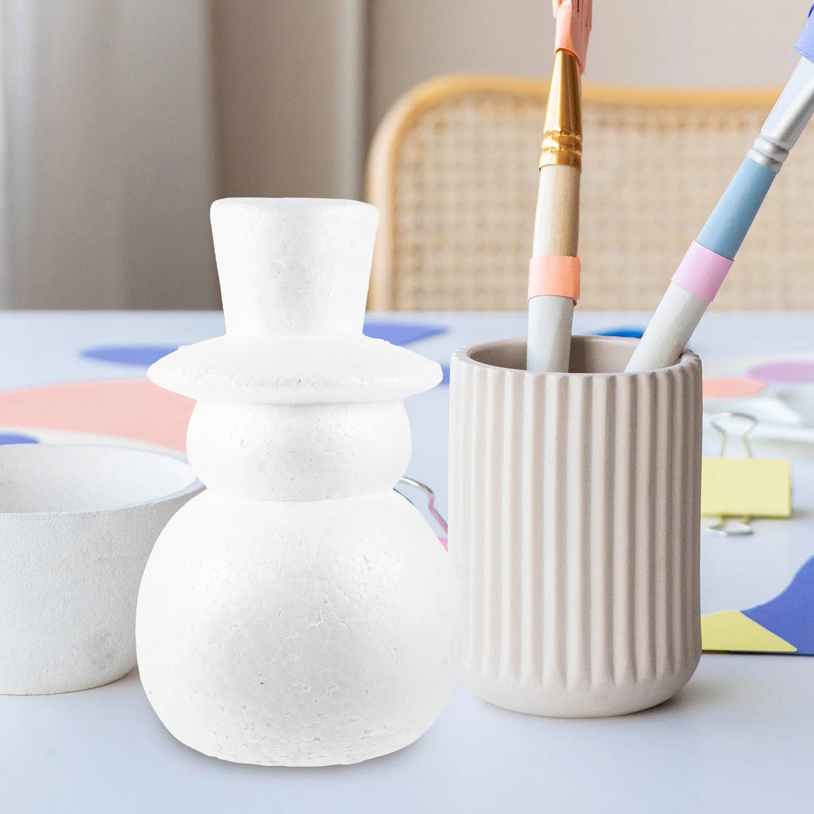 

DIY Snowman Polystyrene Foam Mold Fine Details Safe for Christmas Craft Decoration DIY Painting Snowman Models