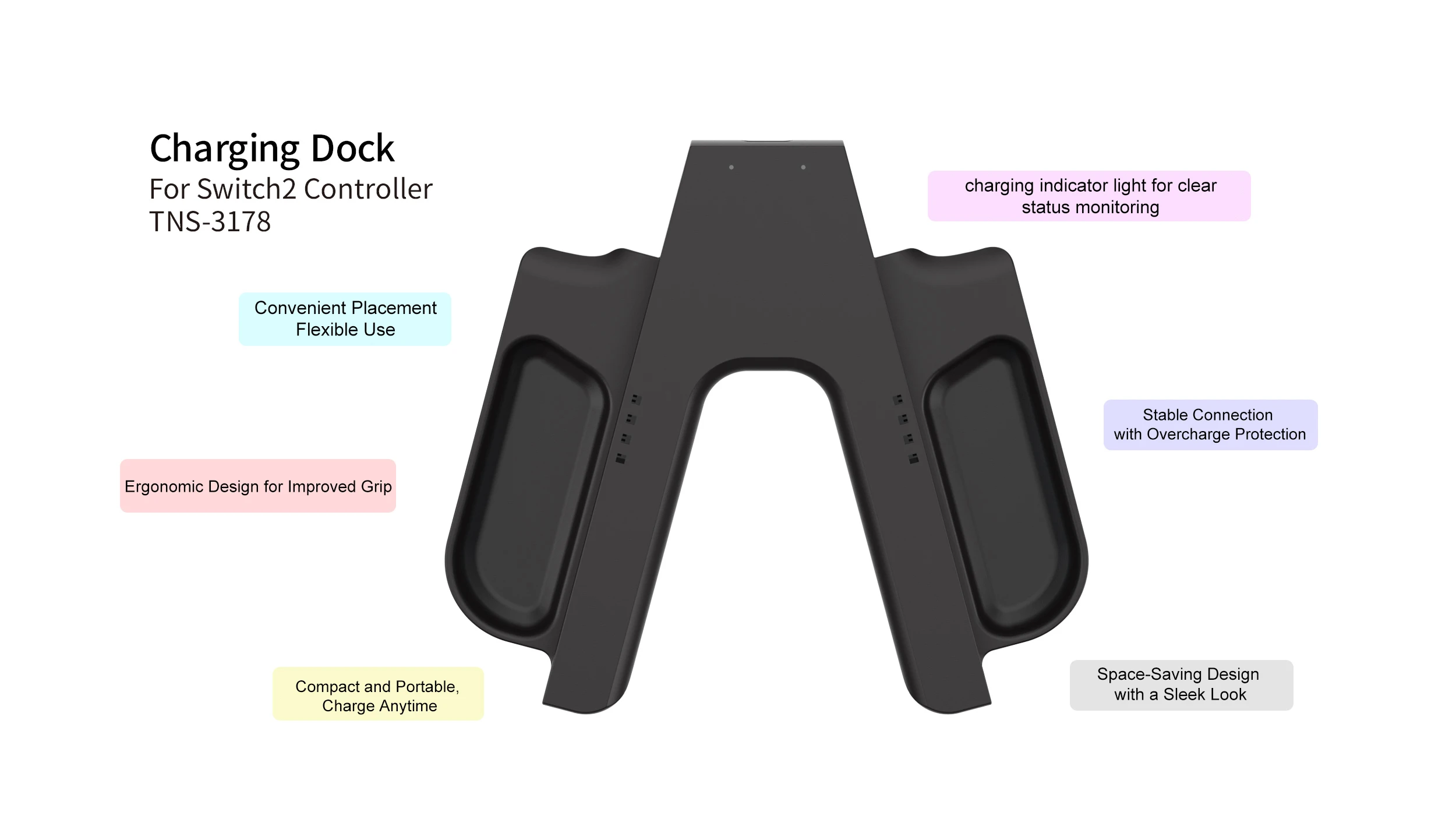 قبضة شحن لنينتندو للتبديل 2 عصا التحكم مقبض قوس شاحن محمول لملحقات نينتندو سويتش