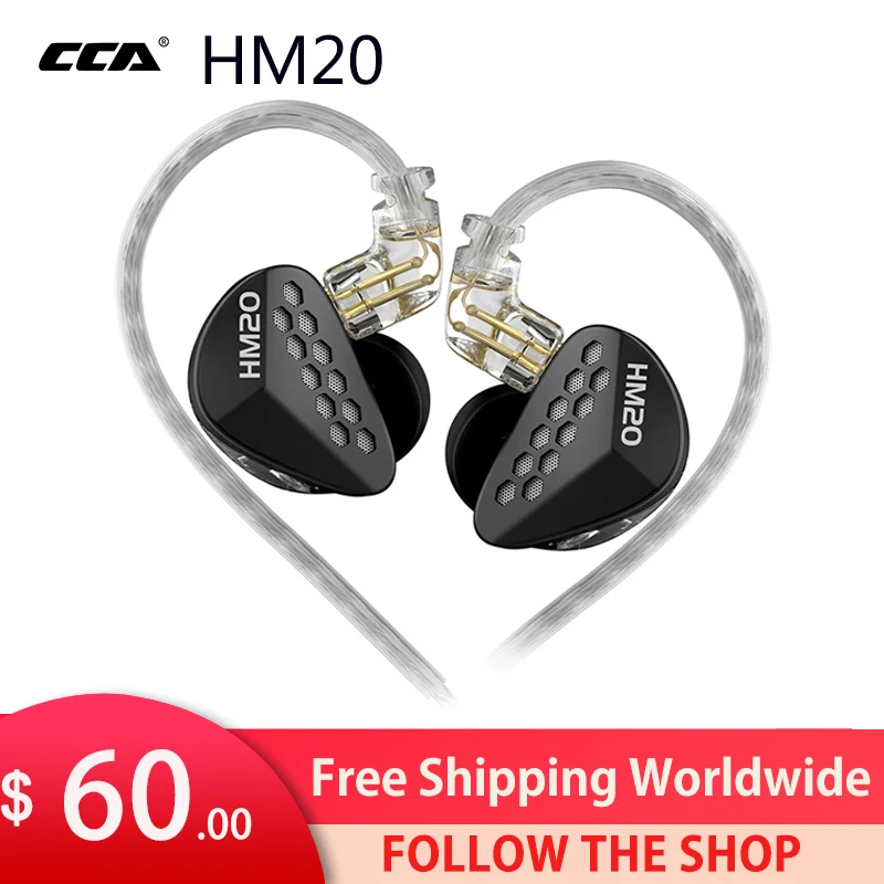 CCA HM20 HiFi Wired Earphone Hybrid Technology 1DD+7BA In Ear Monitor Earbuds Headset Sport Game Mobile Phone Bass Headphones