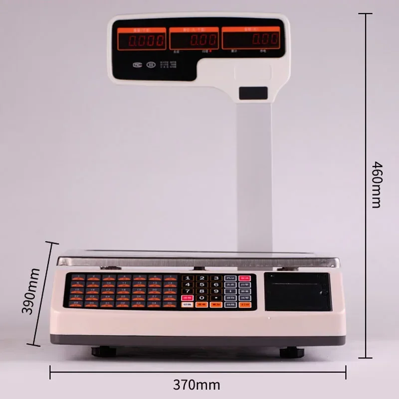Upgrade Commercial Electronic Digital Price Barcode Label Printing Scale Electronic Price Scale Computing Scales English Version