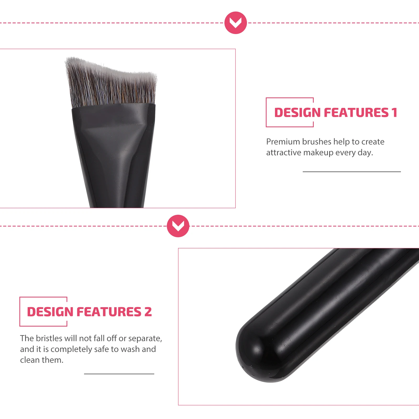 

Black Foundation Brush for Powder Cream Liquid Blending Bright Wooden Handle Contouring Professional Makeup Brushes